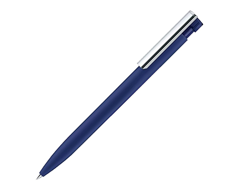 Senator Liberty Soft Touch Metal Clip Pens - Navy Blue