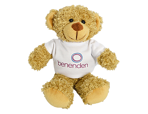 20cm Barney Bear With T-Shirt - Biscuit