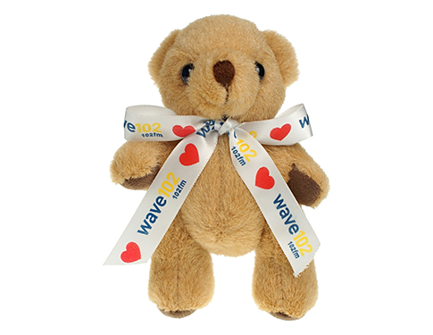13cm Jointed Honey Bear With Bow