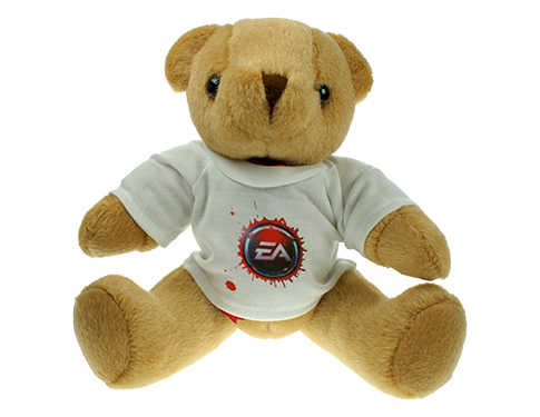 25cm Jointed Honey Bear With T-Shirt
