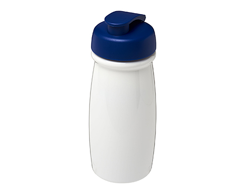 H20 Splash 600ml Flip Top Water Bottles - White / Blue