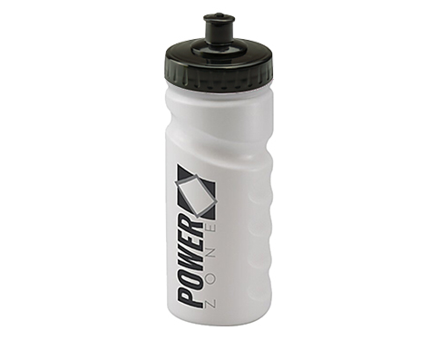 Biodegradable Contour Grip 500ml Sports Bottles - Push Pull Cap - Black