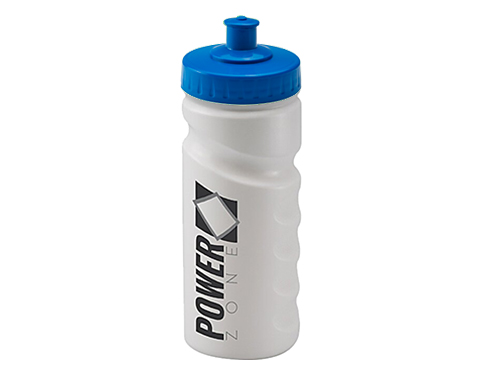 Biodegradable Contour Grip 500ml Sports Bottles - Push Pull Cap - Light Blue