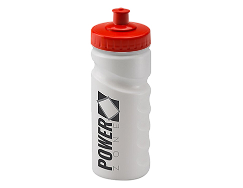 Biodegradable Contour Grip 500ml Sports Bottles - Push Pull Cap - Red