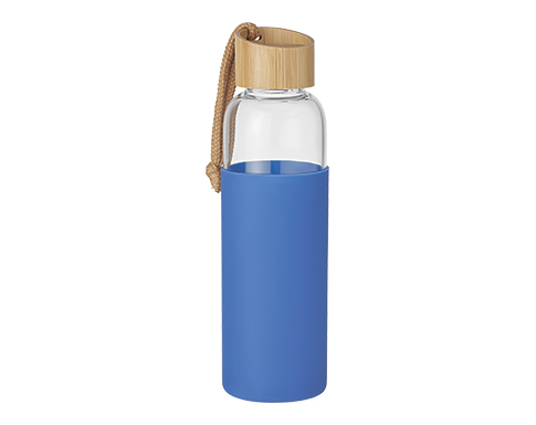 Hamburg Glass Drinking Bottle With Silicone Pouch - Blue