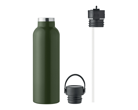 Roxbury 700ml Double Wall Recycled Stainless Steel Water Bottles - Forest Green