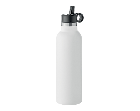 Roxbury 700ml Double Wall Recycled Stainless Steel Water Bottles - White