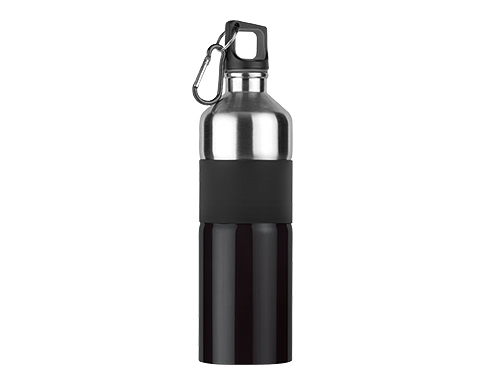 Parma 750ml Stainless Steel Carabiner Water Bottles - Black
