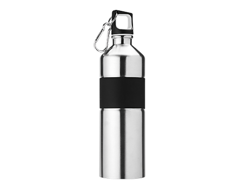 Parma 750ml Stainless Steel Carabiner Water Bottles - Silver