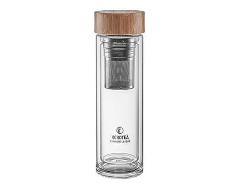 Stockholm Double Wall Glass Water Bottles With Infuser - Clear