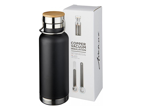 Polperro 480ml Copper Vacuum Insulated Bottles - Black
