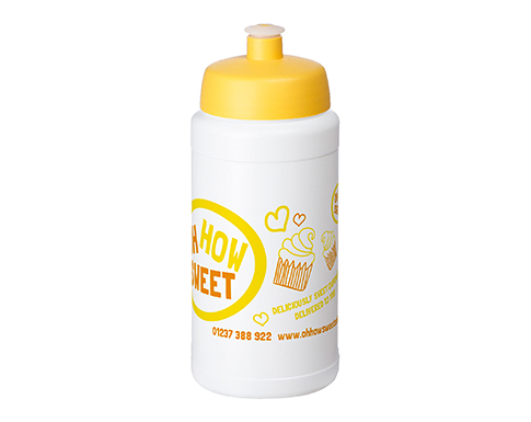 Hydr8 500ml Sports Lid Sports Bottles - White / Yellow
