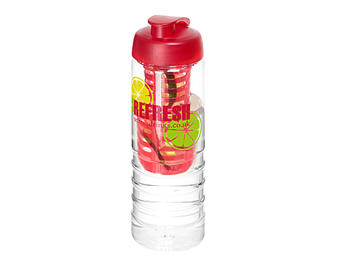H20 Waterfall 750ml Flip Lid Fruit Infuser Sports Bottle