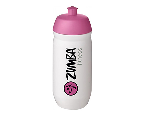 HyrdoFlex 500ml Squeezy Water Bottles - White / Pink