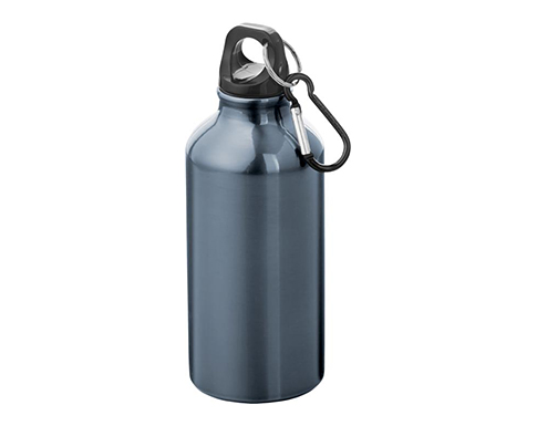 Michigan 400ml Carabiner Aluminium Water Bottles - Gunmetal