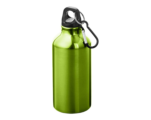 Michigan 400ml Carabiner Aluminium Water Bottles - Lime