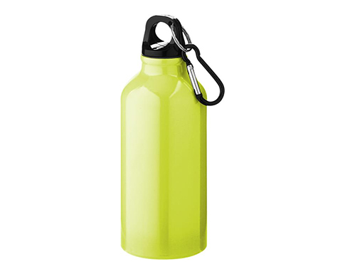 Michigan 400ml Carabiner Aluminium Water Bottles - Neon Yellow