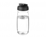 H20 Splash 600ml Flip Top Water Bottles - Clear / Black