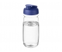 H20 Splash 600ml Flip Top Water Bottles - Clear / Blue
