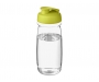 H20 Splash 600ml Flip Top Water Bottles - Clear / Lime