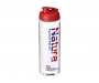 H20 Mist 850ml Flip Top Sports Bottles - Clear / Red