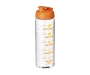 H20 Mist 850ml Flip Top Sports Bottles - Clear / Orange