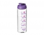 H20 Mist 850ml Flip Top Sports Bottles - Clear / Purple