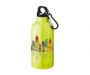 Carolina 400ml Aluminium Digital Wrap Water Bottles - Neon Yellow