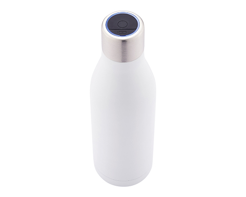 UV-C Sterliser 500ml Vacuum Stainless Steel Water Bottles - White
