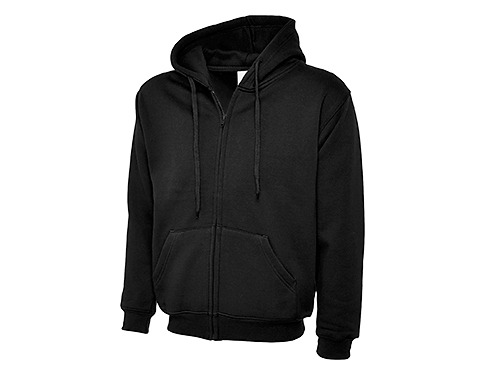 Uneek Adults Classic Full Zipped Hooded Sweatshirts - Black
