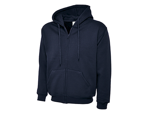 Uneek Adults Classic Full Zipped Hooded Sweatshirts - Navy Blue