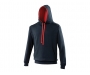 AWDis Varsity Hoodies - French Navy / Fire Red