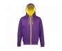 AWDis Varsity Zipped Hoodies - Purple / Sun Yellow