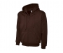 Uneek Adults Classic Full Zipped Hooded Sweatshirts - Brown