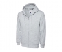 Uneek Adults Classic Full Zipped Hooded Sweatshirts - Heather Grey