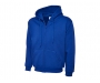 Uneek Adults Classic Full Zipped Hooded Sweatshirts - Royal Blue