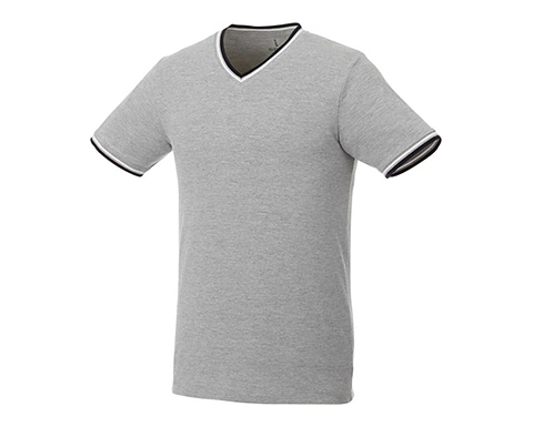 Ace Short Sleeve Pique T-Shirts - Grey / Navy / White