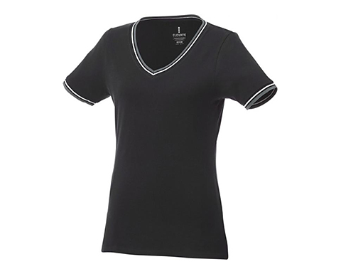 Ace Short Sleeve Women's Pique T-Shirts - Black / Grey / White