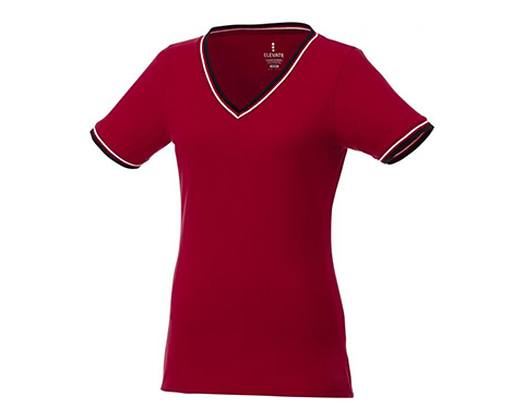 Ace Short Sleeve Women's Pique T-Shirts - Red / Navy / White