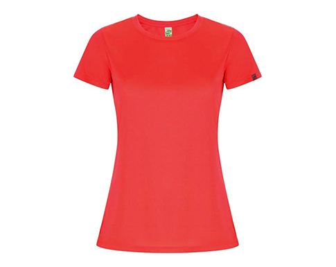 Roly Imola Womens Sport Performance T-Shirts - Fluorescent Coral