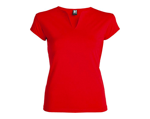 Roly Belice Womens V-Neck T-Shirts - Red