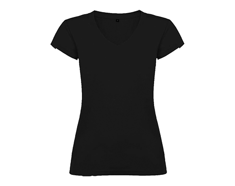 Roly Victoria Womens V-Neck T-Shirts - Black