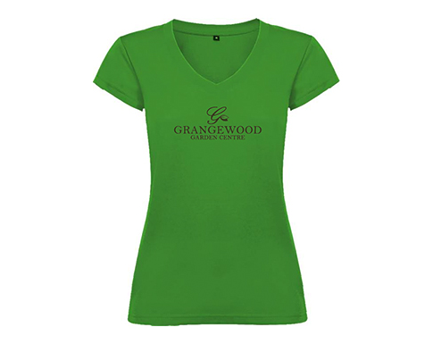 Roly Victoria Womens V-Neck T-Shirts - Tropical Green