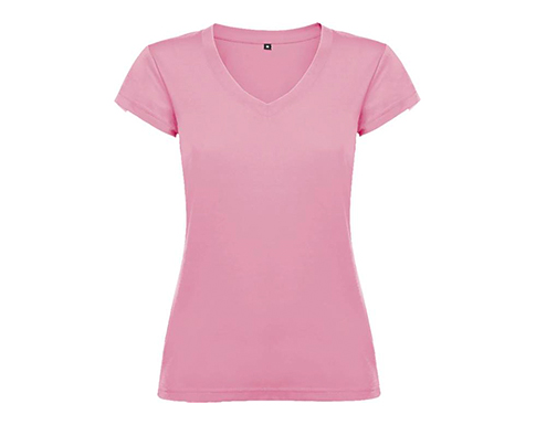 Roly Victoria Womens V-Neck T-Shirts - Pink