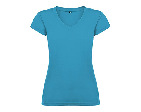 Roly Victoria Womens V-Neck T-Shirts - Turquoise