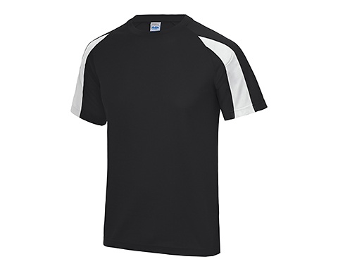 AWDis Contrast Performance T-Shirts - Black / White