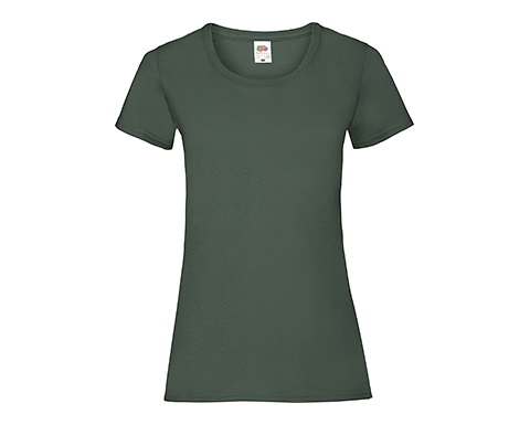 Fruit Of The Loom Value Weight Women's T-Shirts - Bottle Green