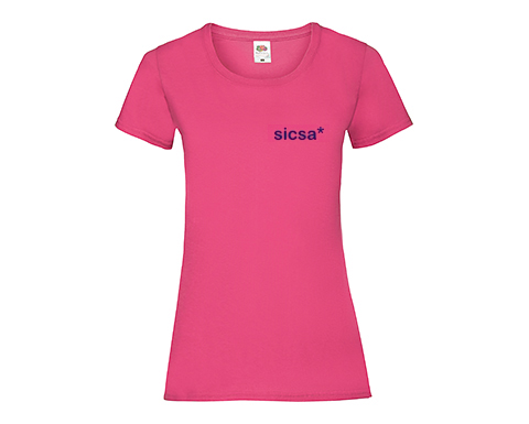 Fruit Of The Loom Value Weight Women's T-Shirts - Fuchsia