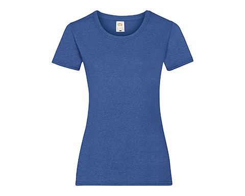 Fruit Of The Loom Value Weight Women's T-Shirts - Retro Heather Royal Blue