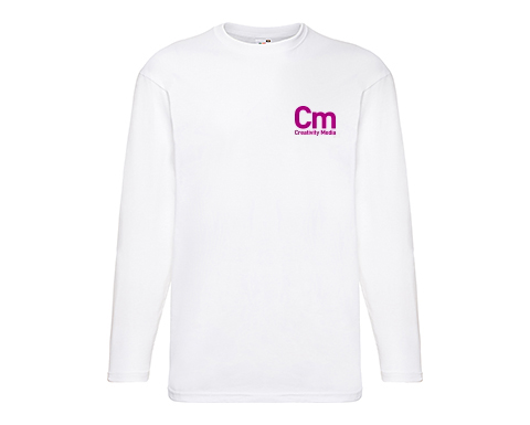 Fruit Of The Loom Long Sleeved Value Weight T-Shirts - White